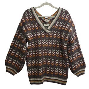 Super Warm Listicle Women's V-neck (Front and Back) Medium Sweater